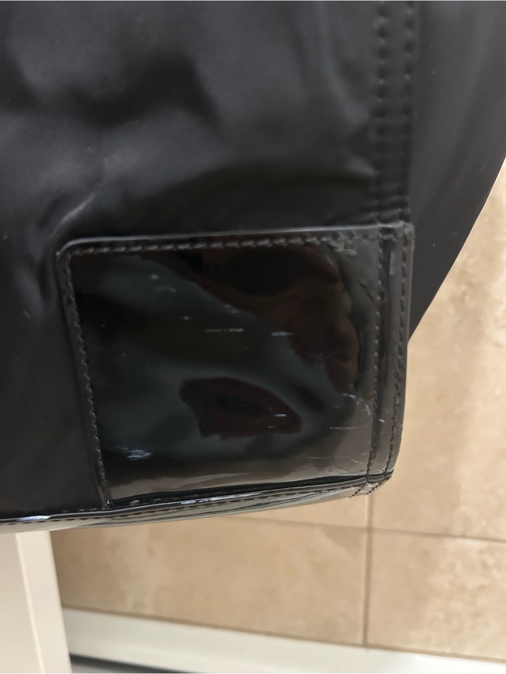 Tory Burch Ella Black Nylon Tote with Patent Trim - Picture 10 of 14